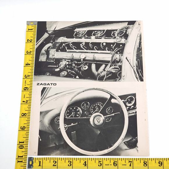 Aston Martin Other - Aston Martin DB4GT Zagato Interior Black & White PrintAd Motor Sport Illustrated